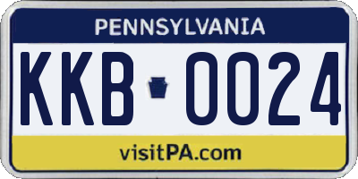 PA license plate KKB0024