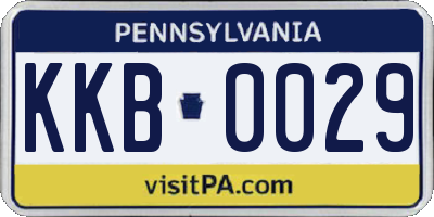 PA license plate KKB0029