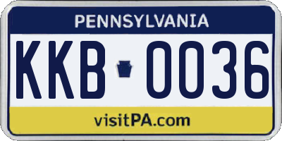 PA license plate KKB0036