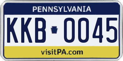 PA license plate KKB0045