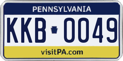 PA license plate KKB0049