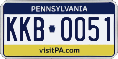PA license plate KKB0051