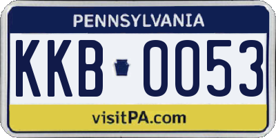 PA license plate KKB0053