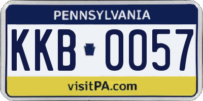 PA license plate KKB0057