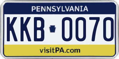PA license plate KKB0070