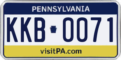 PA license plate KKB0071