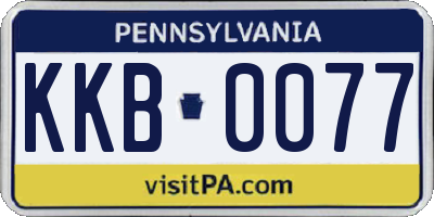 PA license plate KKB0077