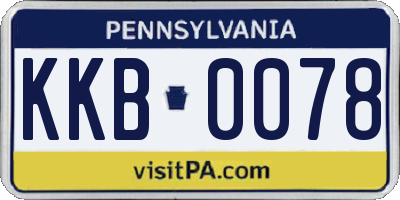 PA license plate KKB0078