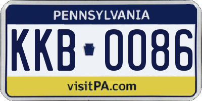 PA license plate KKB0086