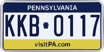 PA license plate KKB0117