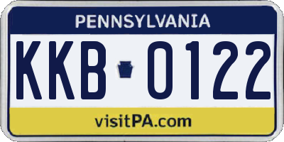 PA license plate KKB0122