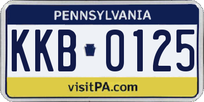 PA license plate KKB0125