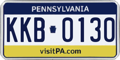 PA license plate KKB0130