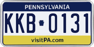 PA license plate KKB0131