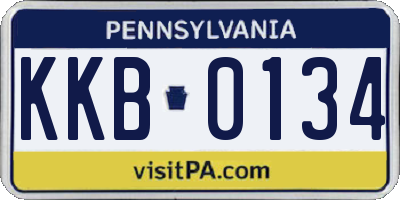 PA license plate KKB0134