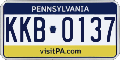 PA license plate KKB0137