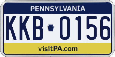 PA license plate KKB0156