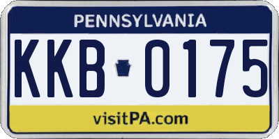 PA license plate KKB0175