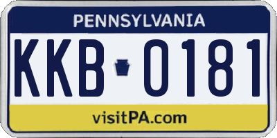 PA license plate KKB0181