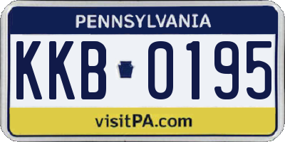 PA license plate KKB0195