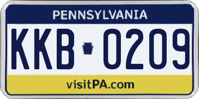 PA license plate KKB0209
