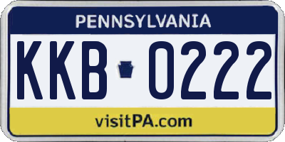 PA license plate KKB0222