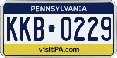 PA license plate KKB0229