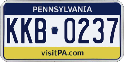 PA license plate KKB0237