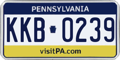 PA license plate KKB0239