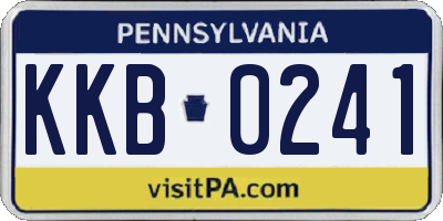 PA license plate KKB0241