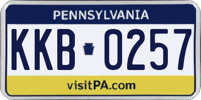 PA license plate KKB0257