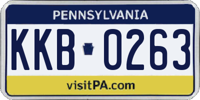 PA license plate KKB0263