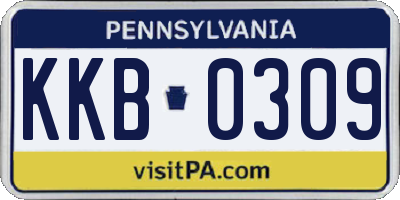 PA license plate KKB0309