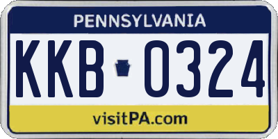 PA license plate KKB0324