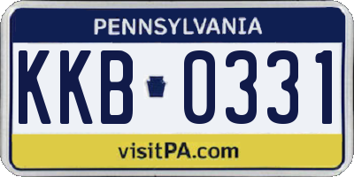 PA license plate KKB0331