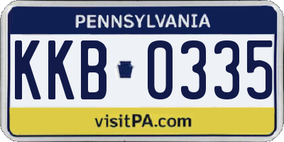 PA license plate KKB0335