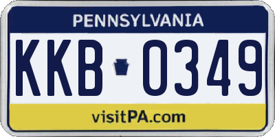 PA license plate KKB0349