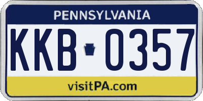 PA license plate KKB0357
