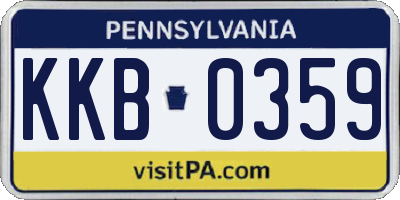 PA license plate KKB0359