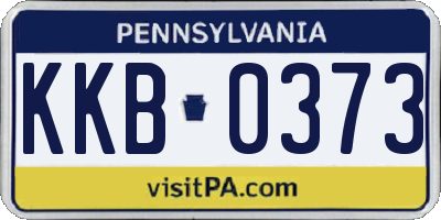 PA license plate KKB0373
