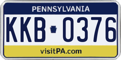 PA license plate KKB0376