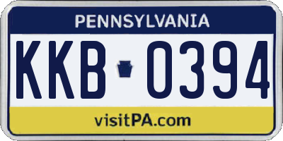 PA license plate KKB0394