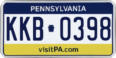 PA license plate KKB0398