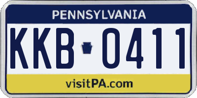 PA license plate KKB0411