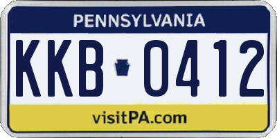 PA license plate KKB0412