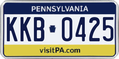 PA license plate KKB0425