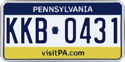 PA license plate KKB0431