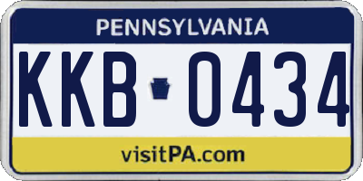PA license plate KKB0434