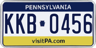 PA license plate KKB0456