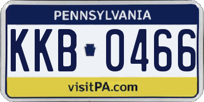 PA license plate KKB0466